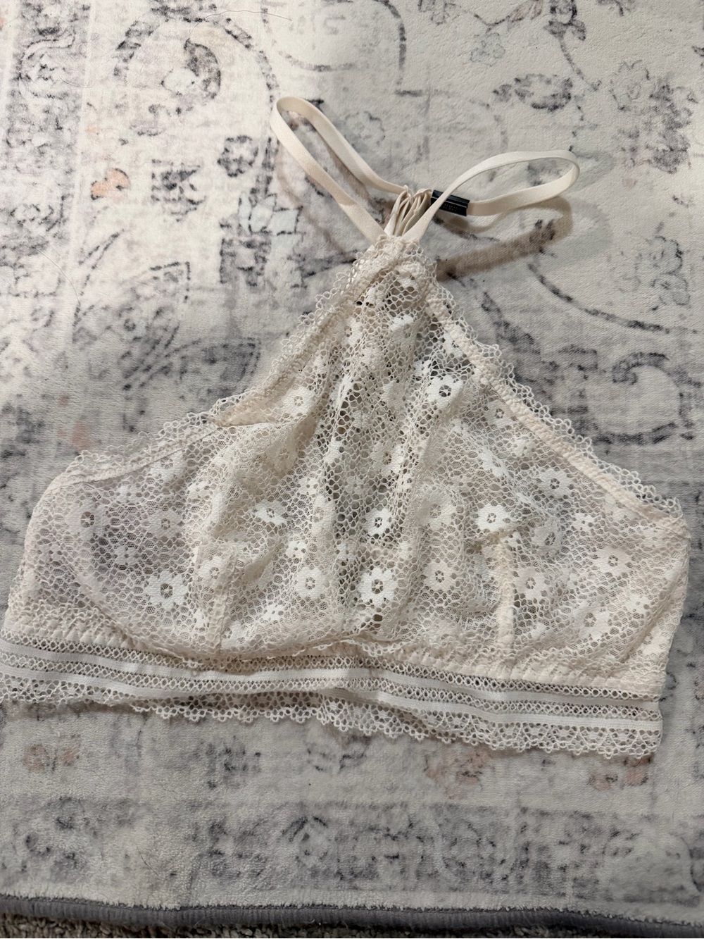 Victoria's Secret Cream Lace Halter Bralette